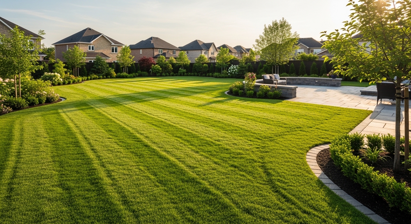 Freshly laid sod in a Cedar Park yard being watered